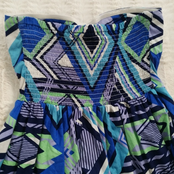 DEREK HEART Abstract Strapless Dress Size L Jr. - Picture 6 of 6